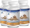 Συμπλήρωμα μυών σκύλου - Κατοικίδια ζώα Ultra Vitamins - για σκύλους και γάτες - Ανοσοποιητική Υγεία - Μαλλιά και παλτό Οφέλη - Δοχεία ασβεστίου σκύλου - 270 Θεραπείες (3 μπουκάλια)