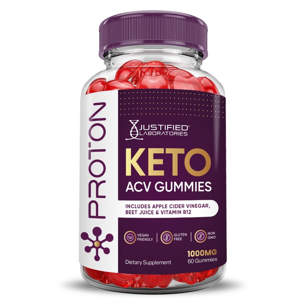 Justified Laboratories Proton Protein Keto ACV Gummies Advanced Formula 1000MG Proton Keto Gummies Apple Cider Vinegar Boost Formulated with Ρόδι με σκόνη χυμού τεύτλων B12 Vegan Non GMO 60 Gummys