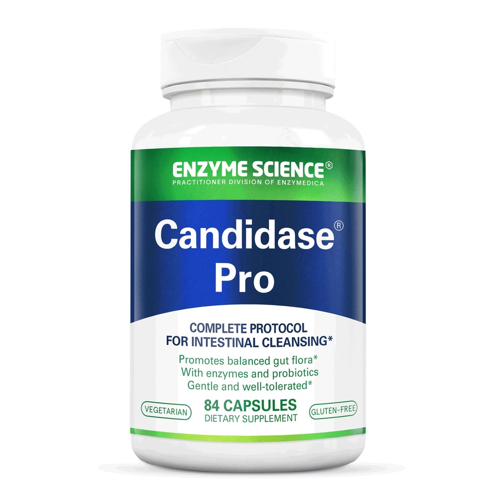 Enzyme Science Candidase Pro Capsules - Candida Support Supplement for Women & Men, Balanced Yeast Level & Cleanse Support, Gut & Mircobiome Health Support, Enzyme and Probiotic Blend - 84 Caps