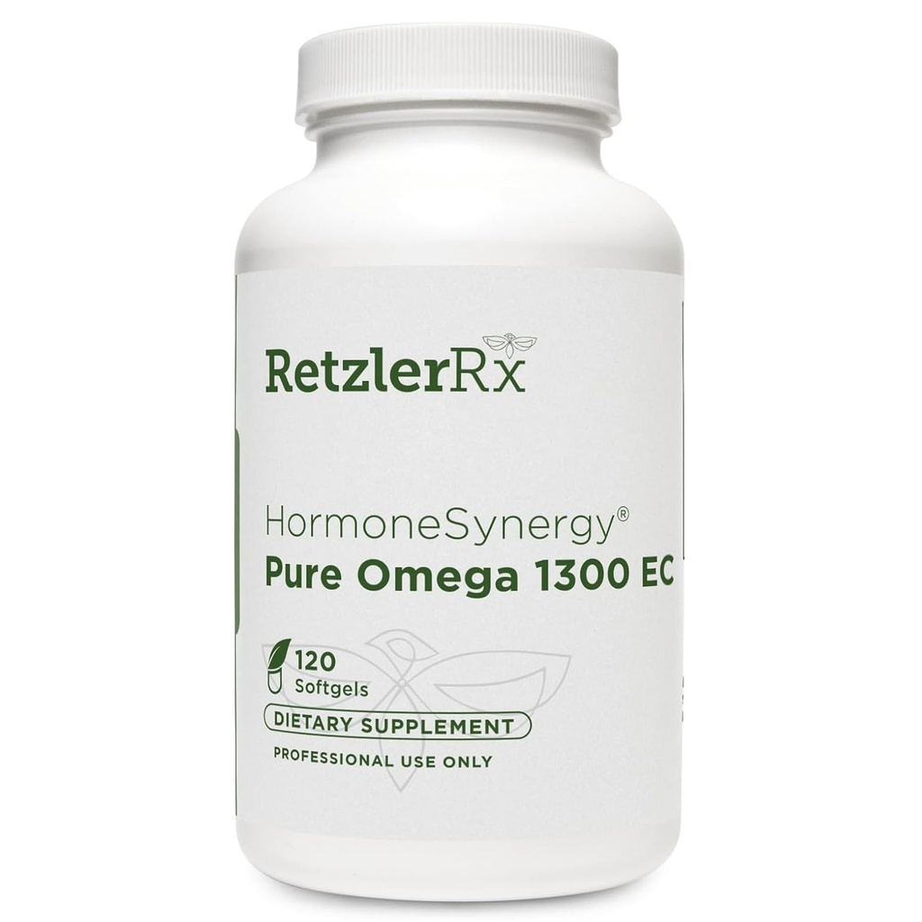 HormoneSynergy Omega 1300 EC Fish Oil Softgels - High-Stength Omega 3 συμπλήρωμα με ενισχυμένη απορρόφηση - IFOS Επαληθευμένο, Enteric Coated, 600mg EPA, 260mg DHA - 120 Count