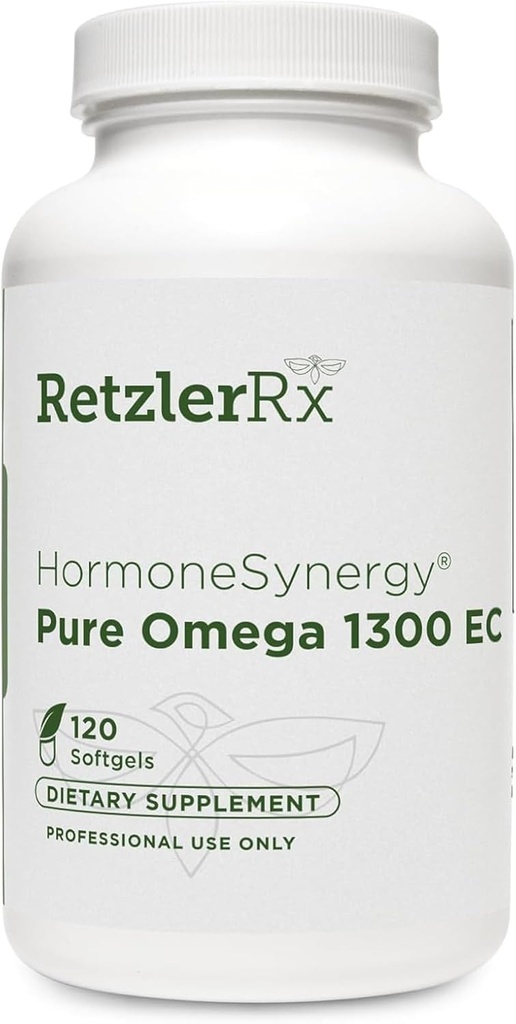 HormoneSynergy Omega 1300 EC Fish Oil Softgels - High-Stength Omega 3 συμπλήρωμα με ενισχυμένη απορρόφηση - IFOS Επαληθευμένο, Enteric Coated, 600mg EPA, 260mg DHA - 120 Count