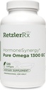 HormoneSynergy Omega 1300 EC Fish Oil Softgels - High-Stength Omega 3 συμπλήρωμα με ενισχυμένη απορρόφηση - IFOS Επαληθευμένο, Enteric Coated, 600mg EPA, 260mg DHA - 120 Count