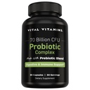 Vital Vitamins Probiotic Complex for Men & Women - 70 δισεκατομμύρια CFU - Made with Prebiotic Blend - Digestive, Gut Health, & Immune Support - Ισχυρό μείγμα 10 Strains - 30 κάψουλες