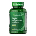 Puritan's Pride Triple Magnesium Complex με οξείδιο του μαγνησίου, ασπαρτικό και κιτρικό 400mg, Συμπλήρωμα διατροφής για τους μυς, την καρδιά, τα νεύρα και την υποστήριξη των οστών, 120 κάψουλες ταχείας απελευθέρωσης