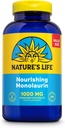 Nature's Life Monolaurin 1000 mg, Nourishing Monolaurin from Natural Raw Coconut, Immune Support Supplement, Gut Health, Balanced Gut Flora, 60-Day Εγγύηση, 125 Υπηρεσίες, 250 Κάψουλες Χορτοφαγών