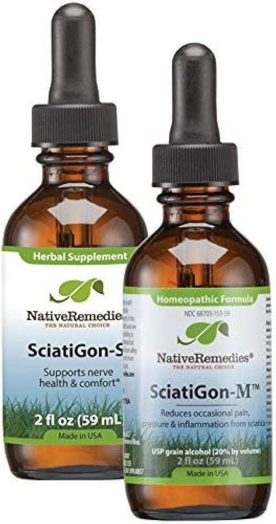 Native Remedies Complete Sciatigon ComboPack - Όλα τα φυσικά φυτικά συμπλήρωμα βοηθά στη μείωση της πίεσης για το Sciatic Nerve και φυσικό ομοιοπαθητικό Remedy μειώνει τον πόνο, το στράγγιγμα και τη Numbness