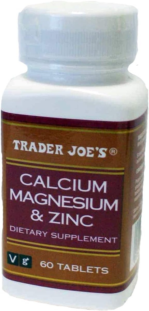 Trader Joe's Calcium Magnesium & Zinc, 60 Tablets
