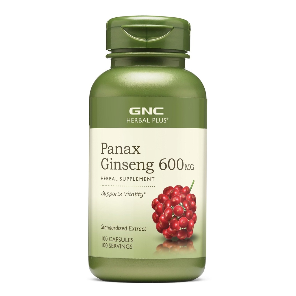 GNC Herbal Plus Panax Ginseng 600mg, Υποστηρίζει ζωτικότητα, 100 κάψουλες