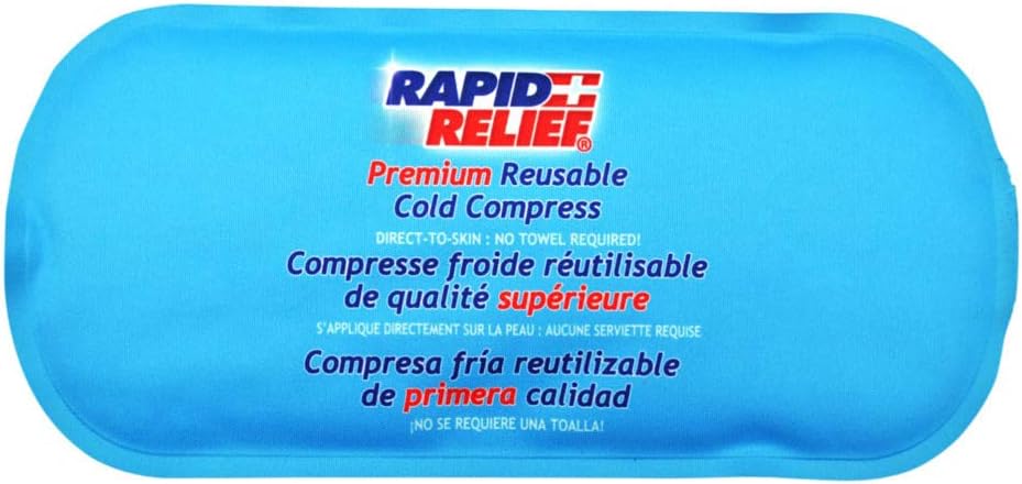 Ταχεία ανακούφιση επαναχρησιμοποιήσιμη Gel Ψυχρή Συμπίεση - μαλακό ύφασμα κρύο πακέτο για τραυματισμούς, πρώτες βοήθειες, διαστρεβλώσεις, πονοκεφάλους, μυϊκούς πόνους, και ανακούφιση του πόνου 5” x 11” Μικρό