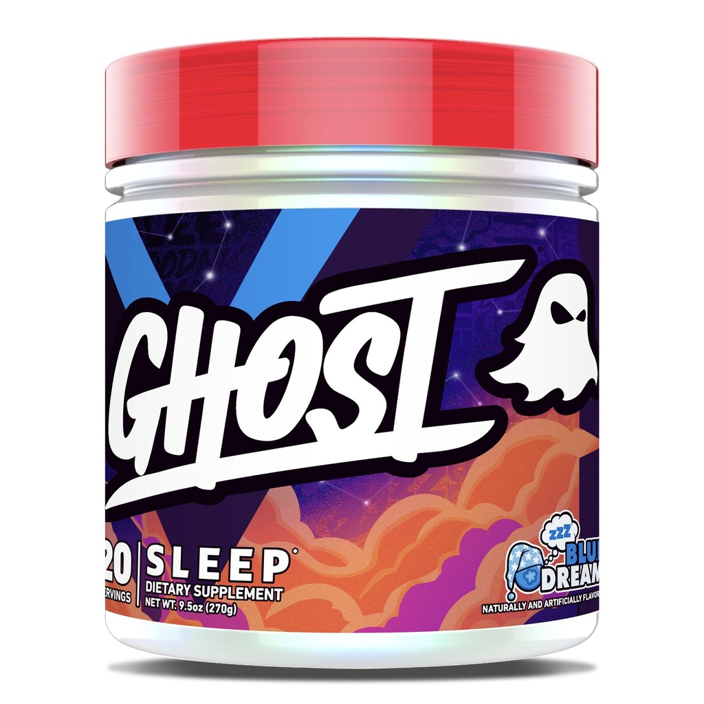 GHOST συμπλήρωμα διατροφής ύπνου, μπλε όνειρο - ανάκτηση & υπόλοιπο με Premium συστατικά συμπεριλαμβανομένης της μελατονίνης, Colostrum & Ashwagandha – υποστηρίζει την ποιότητα ύπνου - χωρίς γλουτένη & ζάχαρη-ελεύθερο
