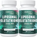 8-in-1 Liposomal Glutathione 2400 MG, High Absorption Antioxidant Formula – with Hyaluronic Acid, Alpha-Lipoic Acid, Resveratrol - Skin, Liver Detox & Immune System, 120 Softgels
