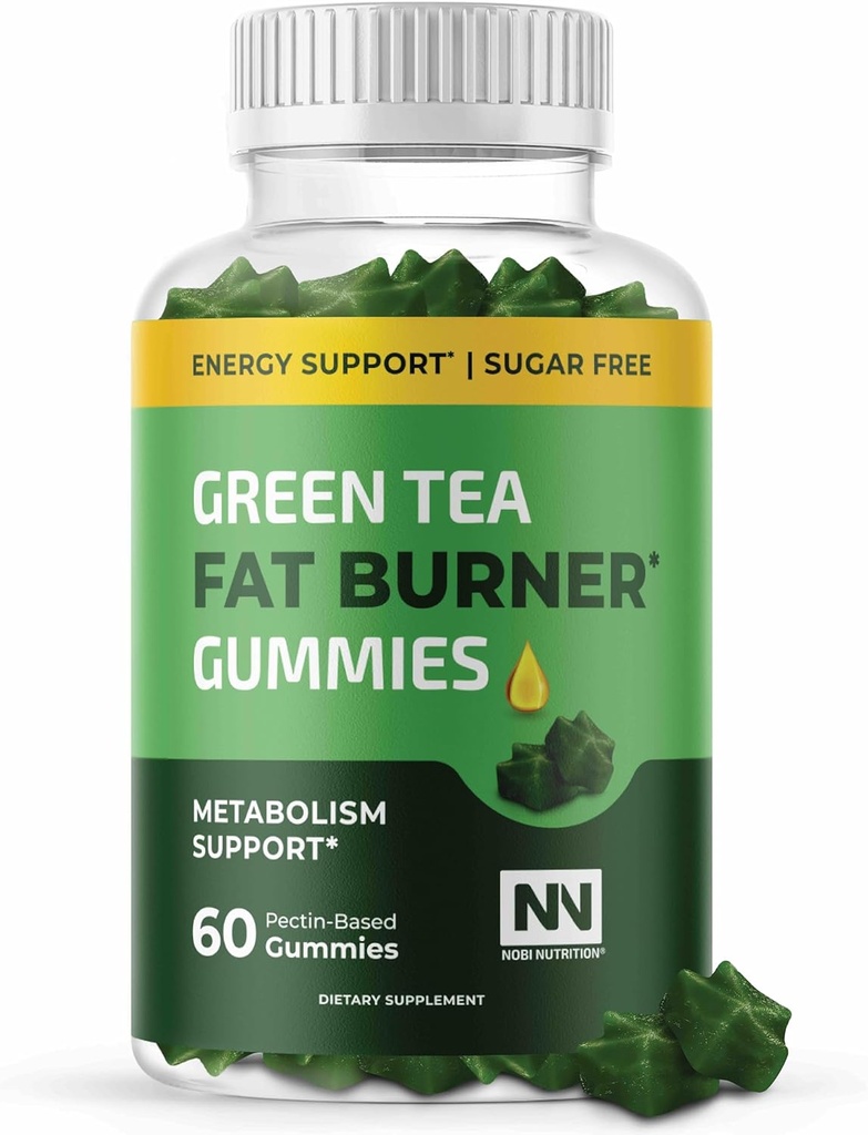 Nobi Διατροφή Πράσινο τσάι λίπος Burner Gummies για απώλεια βάρους 