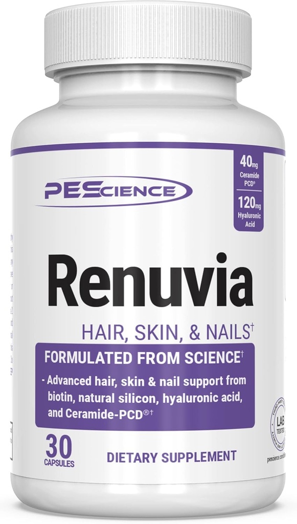 PEScience Renuvia, Ένα καθημερινό δέρμα μαλλιών και νύχια Υαλουρονικό οξύ Blend, 30 κάψουλες