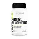 NutraBio Acetyl L-καρνιτίνη (ALCAR) συμπλήρωμα, 500mg - Υποστήριξη Φυσικής Ενέργειας Παραγωγή, Μεταβολική Διαχείριση, και Γενική Υγεία, 90 Κάψουλες