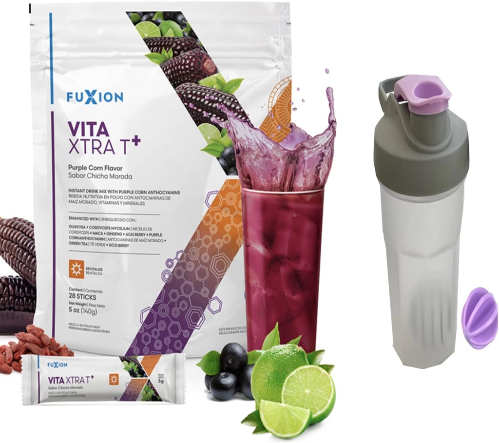 Fuxion VITA Xtra T+, Long-Lasting Energy Boost που θα διαρκέσει ολόκληρη την ημέρα, ενεργειακό ποτό (VITA Xtra T+, 28 ραβδιά)