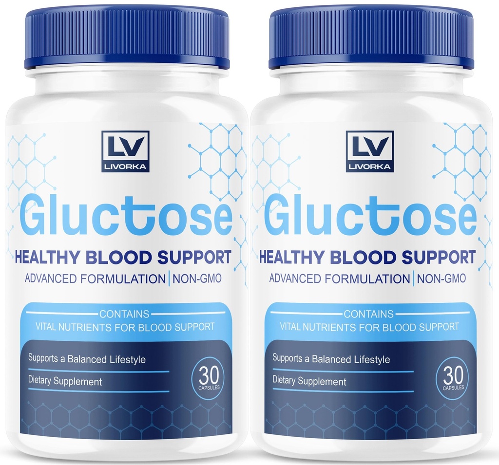 (2 Pack) Gluctose Advanced Blood Support, Gluctose, Gluctose - Advanced Blood Support Supplement, Gluctose Supplement Support Capsules - All Natural Formula, 60 Capsules for 2 Months