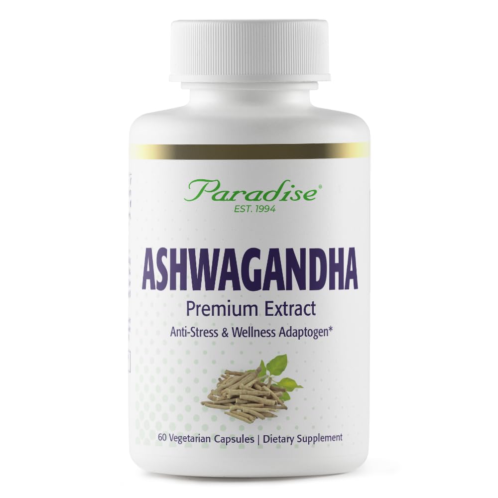 Παραδεισένια βότανα Βιολογικά Ashwagandha, Ayurvedic Adaptogen, Vegan, μη ΓΤΟ, Χωρίς γλουτένη, 60 κάψουλες χορτοφάγων