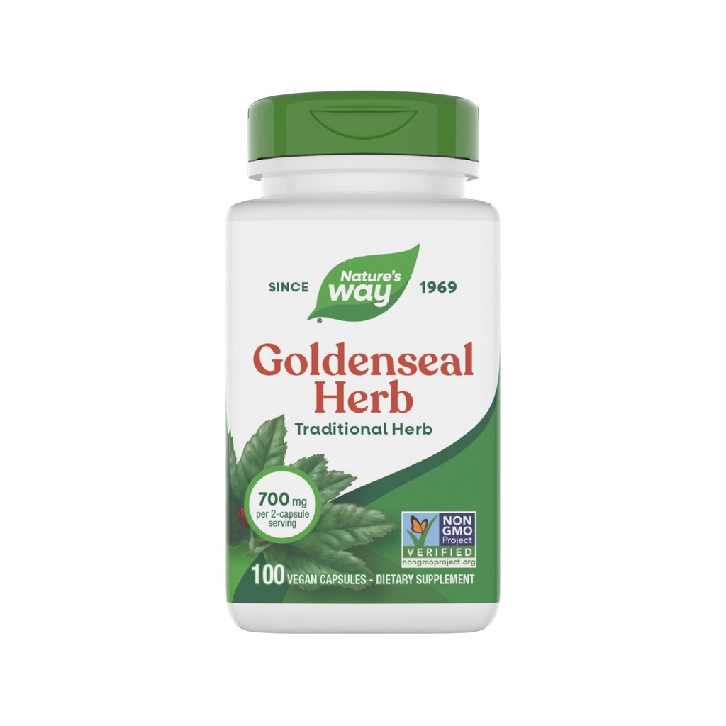 Nature's Way Goldenseal, Traditional Herb, 700 mg ανά 2-Capsule Service, Μη-GMO Project Επαληθευμένο, Vegan, 100 Κάψουλες
