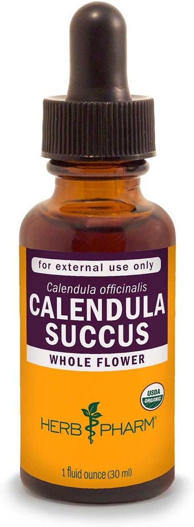 Herb Pharm Certified Organic Calendula Succus Liquid Topical Extract for Minor Pain Support - 1 ουγγιά