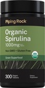 Piping Rock Organic Spirulina | 1000mg | 300 Tablets | Arthrospira Platensis | Vegan, Non-GMO, Gluten Free Supplement