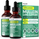 5-in-1 Mullein Drops for Lungs and Bronchial - Αναπνευστική Lung Health Support with Mullen Leaf Extract for Lungs - Mullein Tincture with Elderberry, Echinacea and Ginger Root (60 Servings) (2-pack)