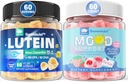 Χωρίς ζάχαρη Lutein 20mg ζεαξανθίνη γεμάτη Gummies + φυσική ηρεμία πληρωμένες Gummies για ενήλικες με Ashwagandha και Vegan Omega 3