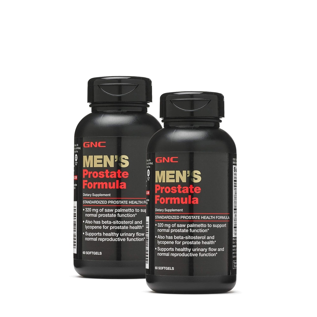 GNC Ανδρική Φόρμουλα Prostate, Twin Pack, 60 Softgels ανά μπουκάλι, υποστηρίζει την κανονική αναπαραγωγική λειτουργία