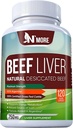 N'More Beef Liver Capses – 100% Grass Fed & Undefatted Argentine Liver – Φυσικός σίδηρος, B12 & CoQ10 για την ενέργεια, εγκέφαλος & ανοσοποιητική υποστήριξη – 120 κάψουλες, 750mg