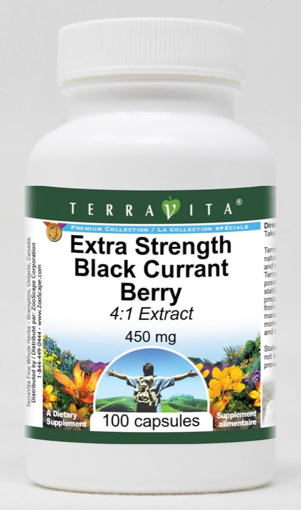 Extra Strength Black Currant Berry 4:1 Extract - 450 mg (100 κάψουλες, ZIN: 514114) - 2 συσκευασίες