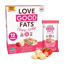 Love Good Fats Chewy Nutty White Chocolatey Strawberry Keto Bars - Σνακ πρωτεΐνης χαμηλής περιεκτικότητας σε υδατάνθρακες - 12 pack (1,59oz / 45g κάθε μπαρ)