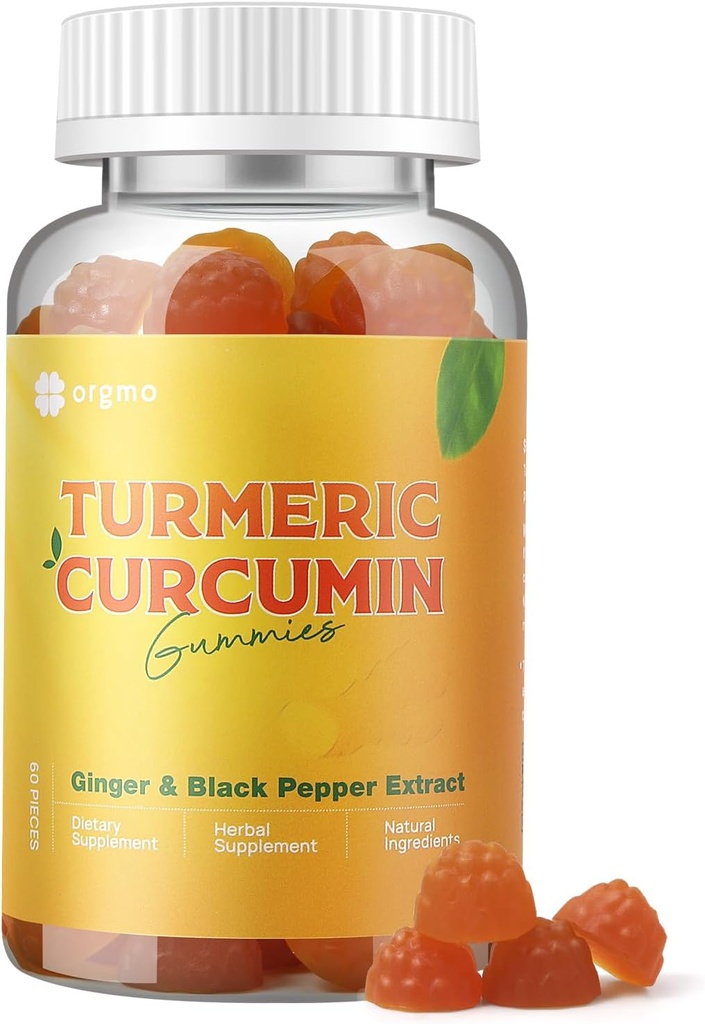 Turmeric Gummies με Μαύρο Πιπέρι για Φλεγμονή, Turmeric και Ginger συμπλήρωμα για την Ανοσολογική Κοινή Υποστήριξη, Ζάχαρη Δωρεάν Κουρκουμίνη Ginger Gummies για Ενήλικες Vegan Μη-GMO