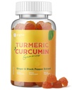 Turmeric Gummies με Μαύρο Πιπέρι για Φλεγμονή, Turmeric και Ginger συμπλήρωμα για την Ανοσολογική Κοινή Υποστήριξη, Ζάχαρη Δωρεάν Κουρκουμίνη Ginger Gummies για Ενήλικες Vegan Μη-GMO