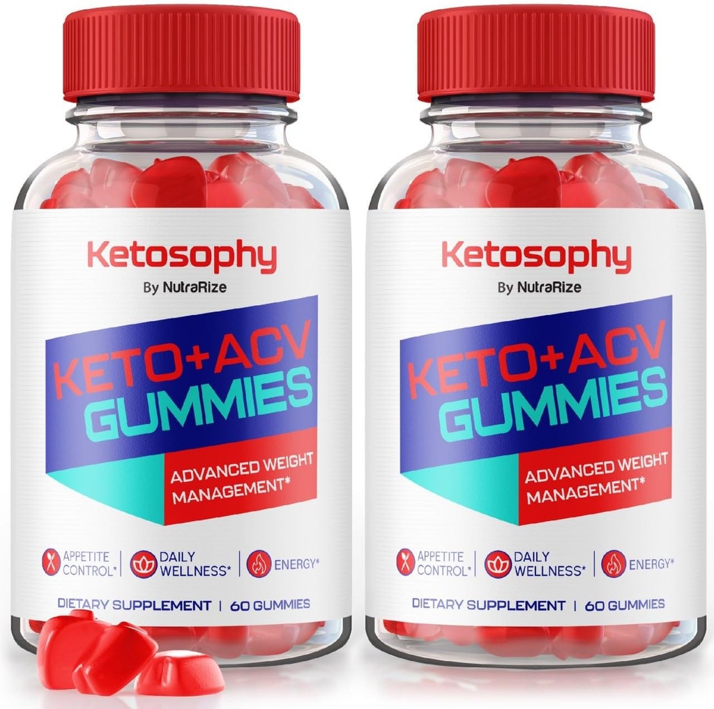 NutraRize (Pack of 2 Ketosophy Keto + ACV Gummies for Advanced Weight Loss, Apple Cider Vinegar Multi Supplement, Vitamin Folic Acid KetosophyACV (120 Gummies)