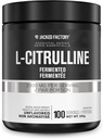 Jacked Factory L-Citrulline - Fermented L Citrulline Powder, Nitric Oxide Booster για την αύξηση της ροής του αίματος, δύναμη, & αντοχή - 100 εξυπηρετούν, χωρίς γεύση