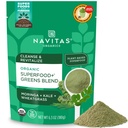 Navitas Organics Superfood+ Greens Blend for Detox Support (Moringa + Kale + Wheatgrass), 6.3oz Τσάντα, 30 Μερίδες — Βιολογικές, μη ΓΤΟ, Vegan, Χωρίς Γλουτένη, Κέτο & Παλαιό....