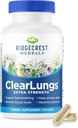 RidgeCrest Herbals ClearLungs Extra Strength, Φυσικός Πνεύμονας, Ρινική Φόρμουλα Υγείας, Bronchial, αναπνευστικό, Sinus, Mucus Support (60 Caps, 30 Serv)