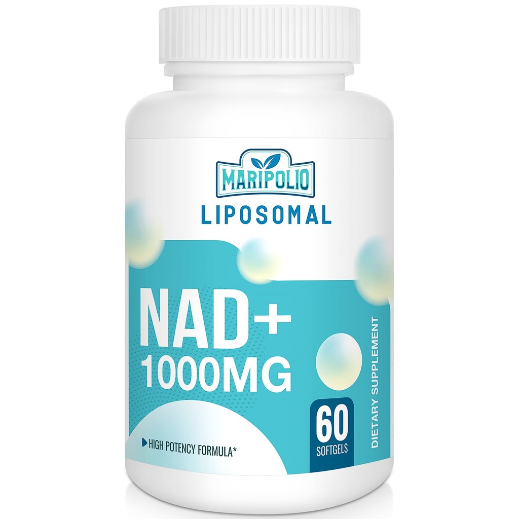 Maripolio Liposomal NAD+ 1000 mg Supplement | High Bioavailability Liposomal Delivery | Cellular Energy & Wellness Support | Pure NAD+ Dietary Supplement for Men,Women, 60 Softgels