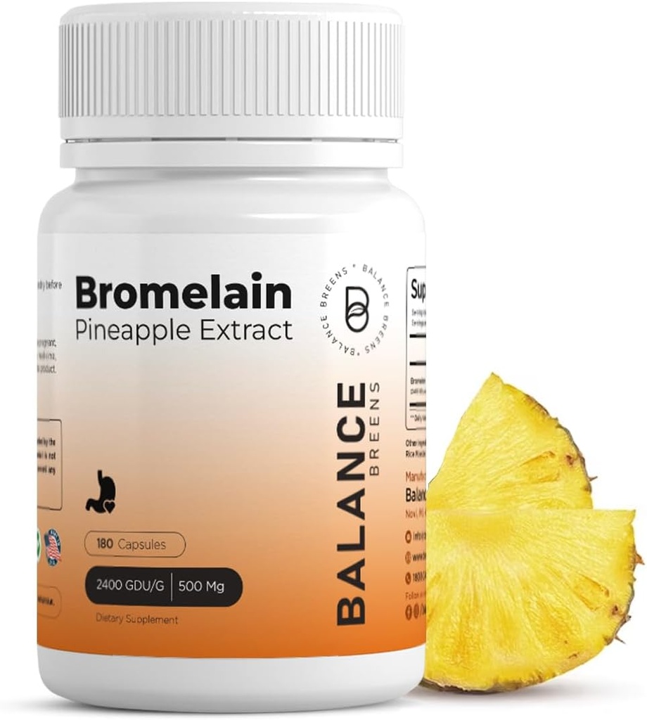 Bromelain 500mg - Pineapple Extract Digestive Enzyme - Υποστηρίζει την πέψη και την κοινή υποστήριξη συμπλήρωμα - από την ισορροπία Breens