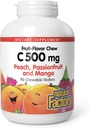 Natural Factors, Kids Chewable Vitamin C 500 mg, Supports Immune Health, Bones, Teeth and Gums, Peach, Passionfruit and Mango, 90 Wafers