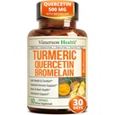 Quercetin με Bromelain Turmeric Curcumin Supplement – Αλλεργία Ανακούφιση, Κοινή & Ανοσολογική Υποστήριξη – Βιολογικό συμπλήρωμα κουρκουμά με Μαύρο Πιπέρι (Βιοπερίνη) – 60 Κάψουλες Quercetin 500mg