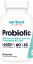 Nutricost Probiotic for Women 60 Δισεκατομμύρια CFU, 60 κάψουλες, Complex with Acacia Fiber, Uva Ursi, & Cranberry Extract - Μη ΓΤΟ & Χωρίς γλουτένη