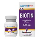 Superior Source Biotin 10.000 mcg - Καθημερινή συμπλήρωμα υποστηρίζει την υγεία των μαλλιών & την ανάπτυξη - φυσικό συμπλήρωμα βιοτίνης Βοηθά υγιή νύχια & δέρμα - 60 υπογλώσσια δισκία διάλυσης