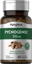 Piping Rock Pycnogenol Supplement | 50 mg | 60 Capsules | French Maritime Pine Bark Extract | Pinus Pinaster for Men and Women | Non-GMO, Gluten Free