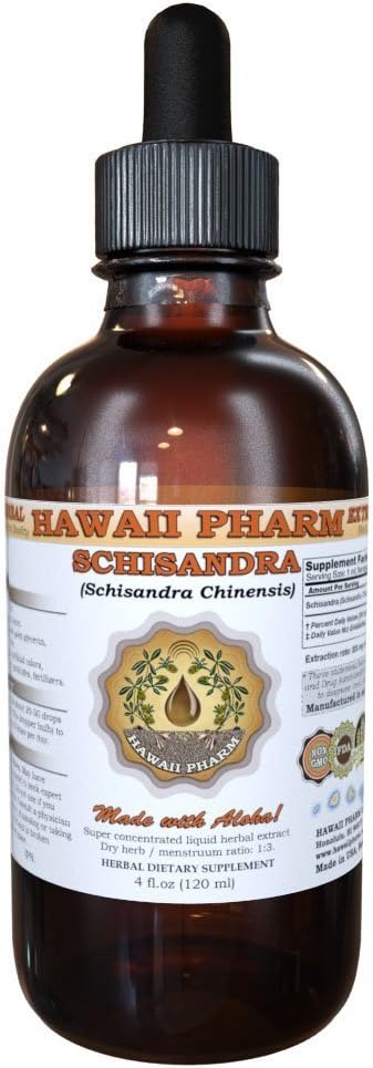 Hawaii Pharm Schisandra Liquid Extract, Organic Schisandra (Schisandra Chinensis) Βάμμα, συμπλήρωμα βοτάνων, Κατασκευασμένο στις ΗΠΑ, 4 fl.oz