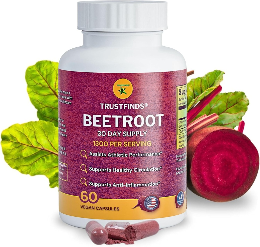Βιολογική Σκόνη Beetroot 1300mg ανά Σερβίροντας - 60 Κάψουλες 