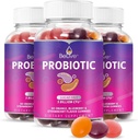 BELive Probiotic Gummies - Προβιοτικά με 5 δισεκατομμύρια CFUs για Digestive Υγεία, Άνδρες, Γυναίκες & Παιδιά Συμπληρώματα Προβιοτικής για την Ανοσολογική Υποστήριξη, Ζάχαρη Δωρεάν & Vegan – Βατόμουρο, Φράουλα & Πορτοκάλι 3-Pack