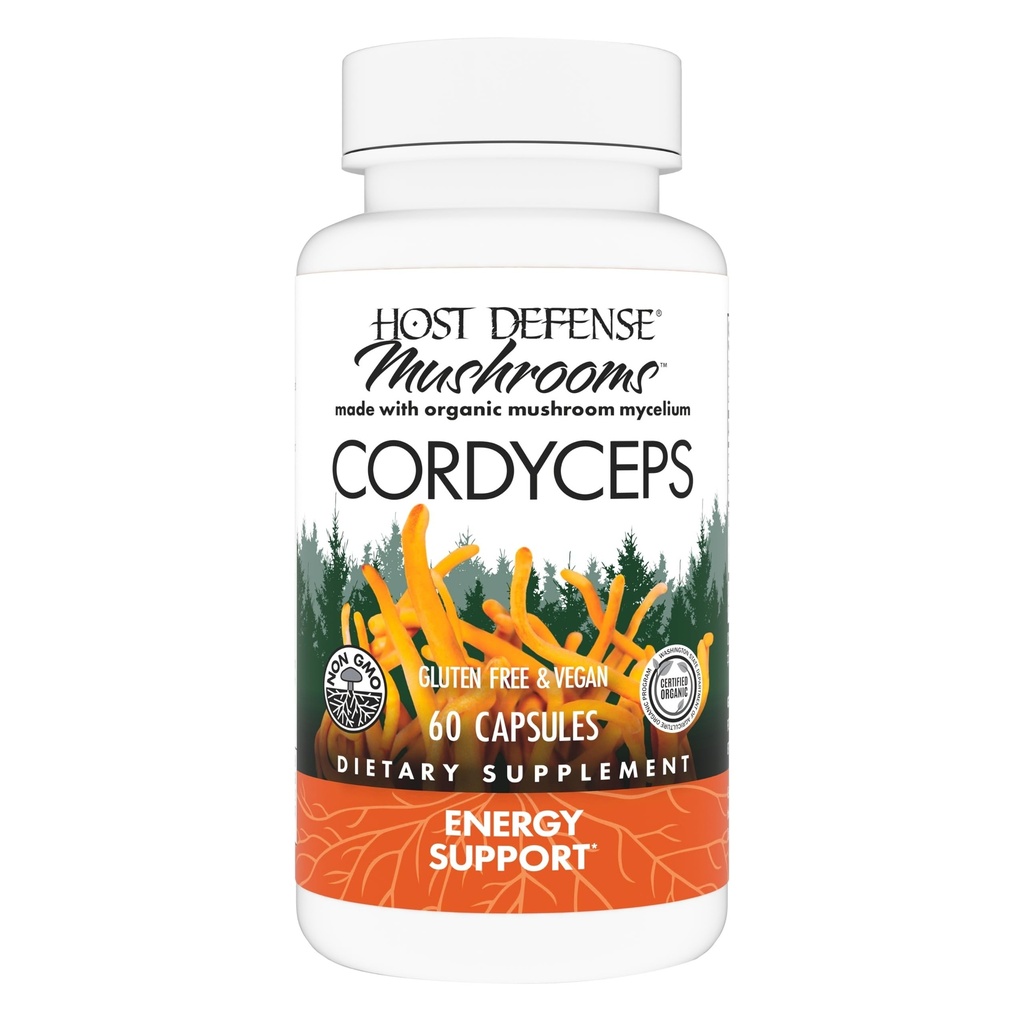 Κάψουλες Host Defense Cordyceps - Immune & Energy Support Supplement - Συμπλήρωμα για την υγεία των νεφρών με Cordyceps - Συμπλήρωμα υποστήριξης για την ενίσχυση της πρόσληψης οξυγόνου - 60 κάψουλες (30 υπηρεσίες)*