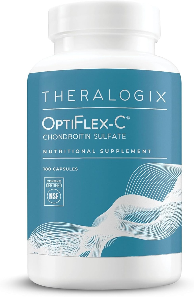 Theralogix OptiFlex-C Chondroitin Sulfate - Προμήθεια 90 ημερών - Κάψουλες Χονδροϊτίνης - Υποστήριξη Υγιής Κοινή Λειτουργία και Κινητικότητα - Κοινή Συμπλήρωμα Υποστήριξης για γυναίκες & άνδρες - NSF Πιστοποιημένο - 180 Κάψουλες