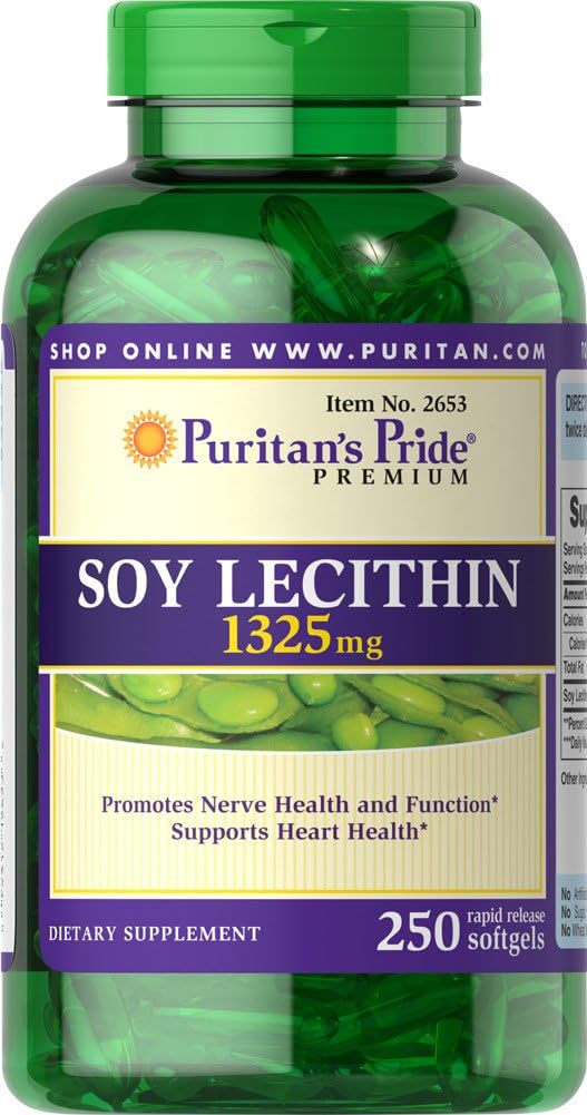 Puritan's Pride Soy Lecithin 1325 mg, Υποστήριξη καρδιάς, 250 Count, Naturulse Ad 410