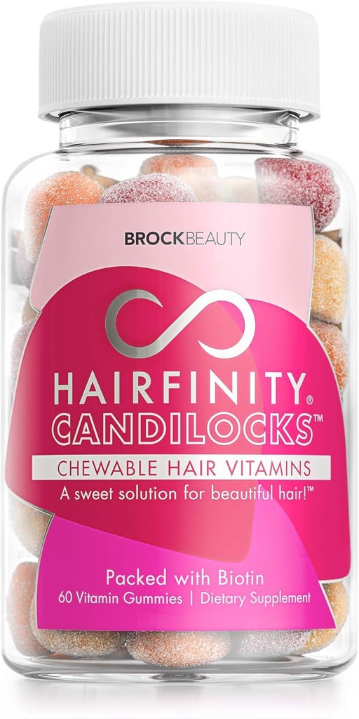 Hairfinity Candilocks Chewable Hair Vitamins - Gummies Scientifically formulated with Biotin, Inositol, and Choline for Longer, Stronger Hair Growth (60 Vegetarian Gummies)